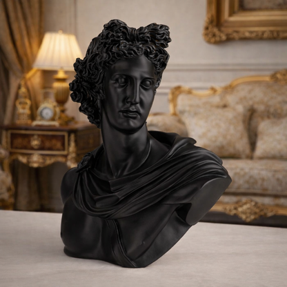Luxury Black Greek Prince Apollo (David) Sculpture | EnamorarDecor