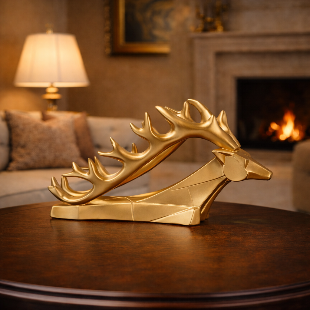 Luxury Golden Deer Head Wine Bottle Holder | EnamorarDecor