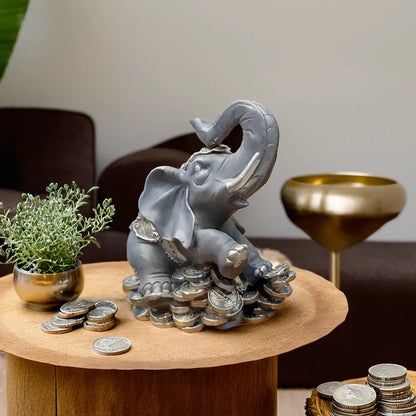 Elegant Black Money Elephant Showpiece | EnamorarDecor