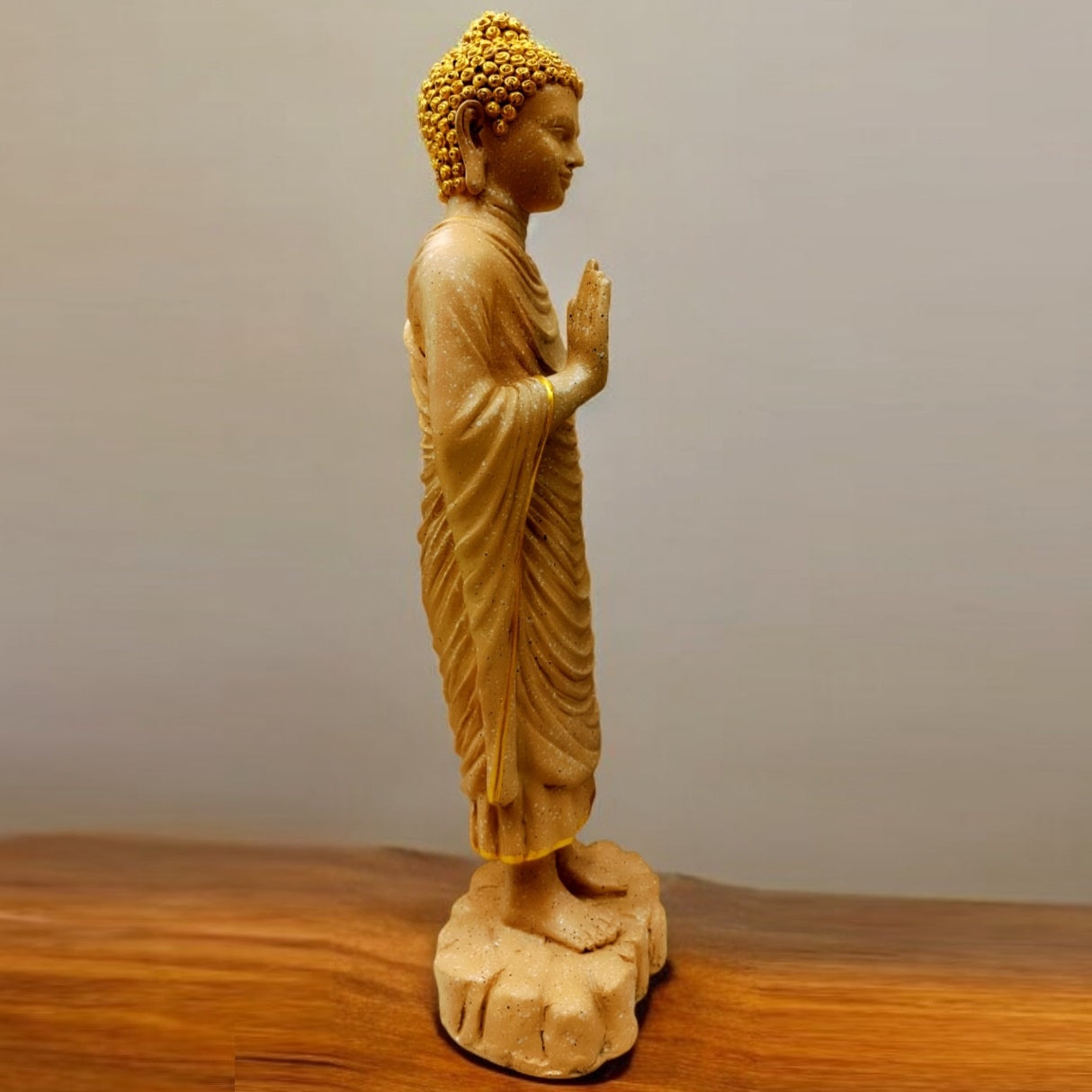 Brown Resin Standing Buddha | EnamorarDecor