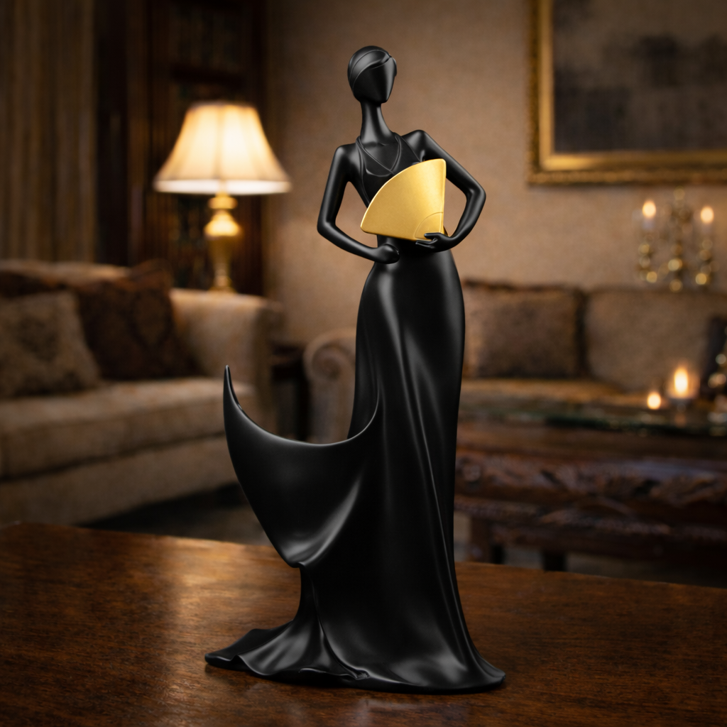 Luxury Black Wine Bottle Holder Lady | EnamorarDecor