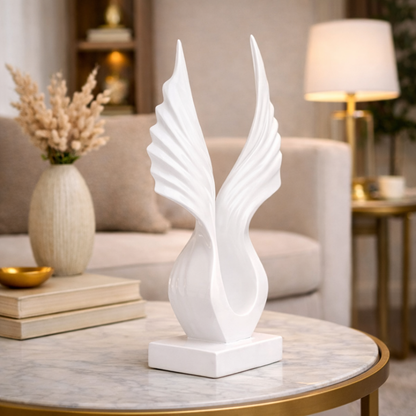 Luxury White Abstract Angel Wings Statue | EnamorarDecor