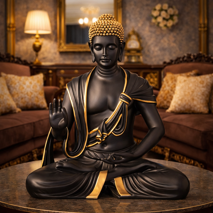 Luxury Black Big Buddha Premium Statue | EnamorarDecor