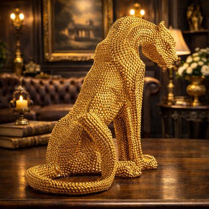 Luxury Gold Dotted Sitting Cheetah Decor | EnamorarDecor