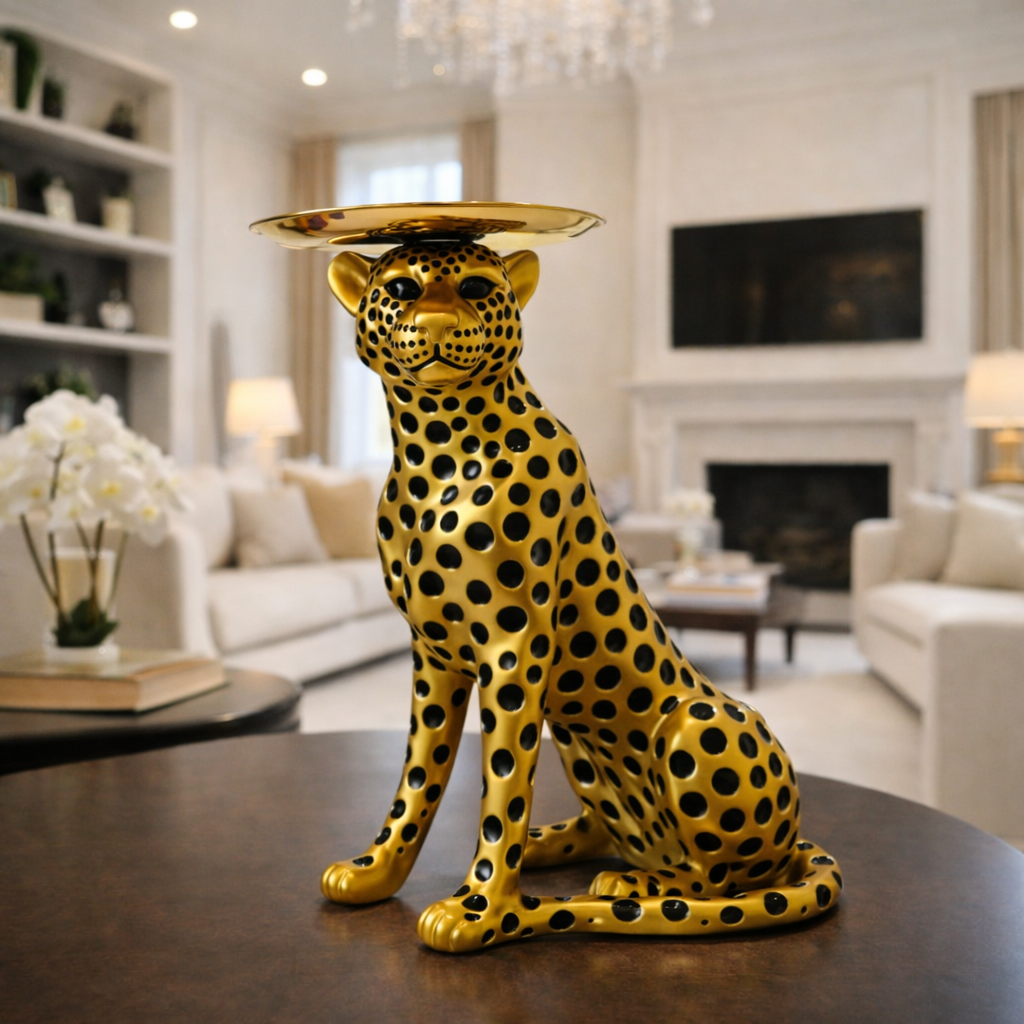 Luxury Big Golden Cheetah Statement Decor | EnamorarDecor