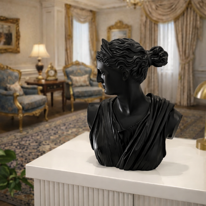 Luxury Black Greek Lady Bust | EnamorarDecor