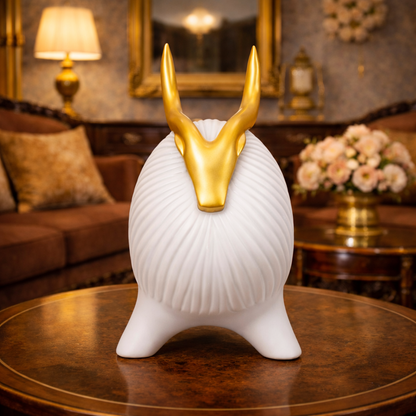 Luxury White Yak Decor Statue | EnamorarDecor