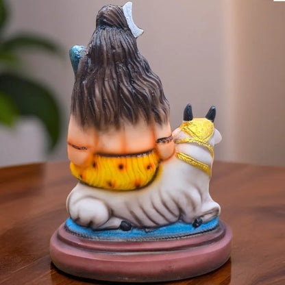 Multicolor Shiva Sitting on Nandi Resin Statue | EnamorarDecor