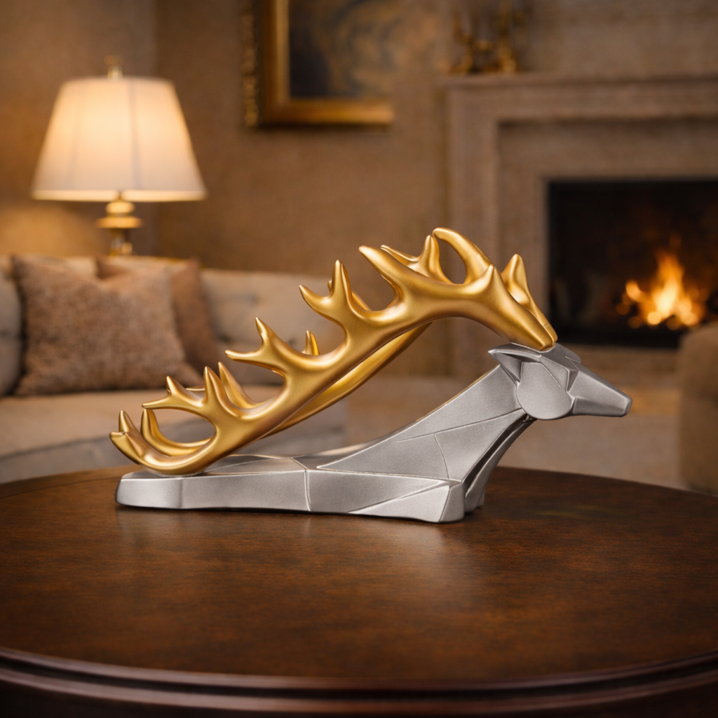 Luxury Silver Deer Head Wine Bottle Holder | EnamorarDecor