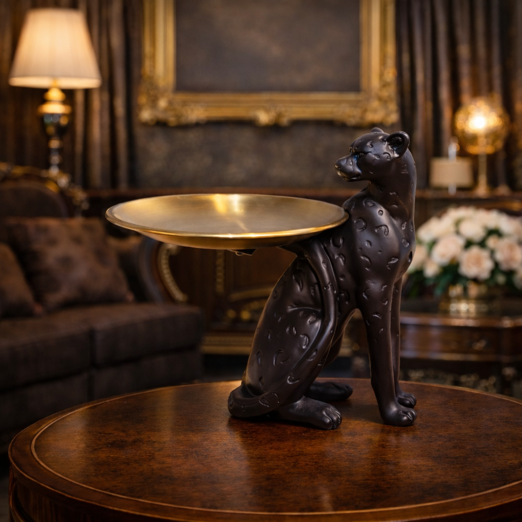 Luxury Black Leopard Plate Decor | EnamorarDecor