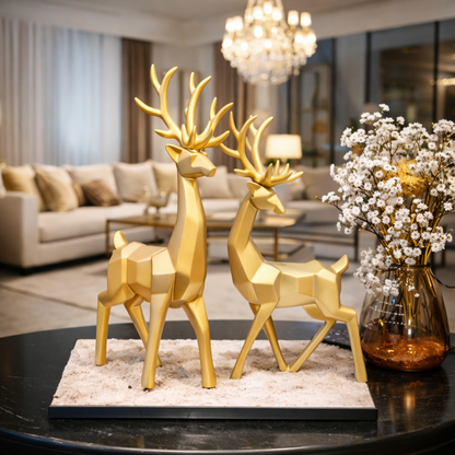 Luxury Golden Reindeer Set Showpiece | EnamorarDecor
