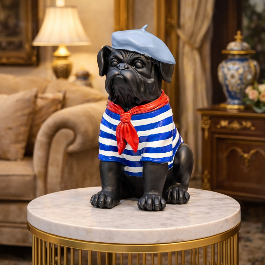 Luxury Blue Dog Sailor Decor Figurine | EnamorarDecor