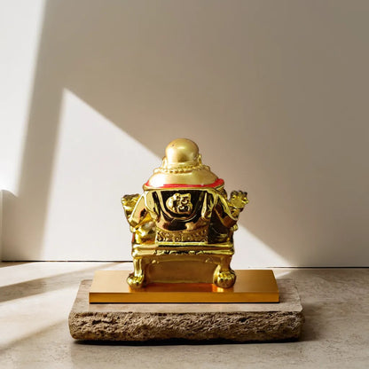 Gold Platted Sitting Buddha Premium Resin Statue | EnamorarDecor