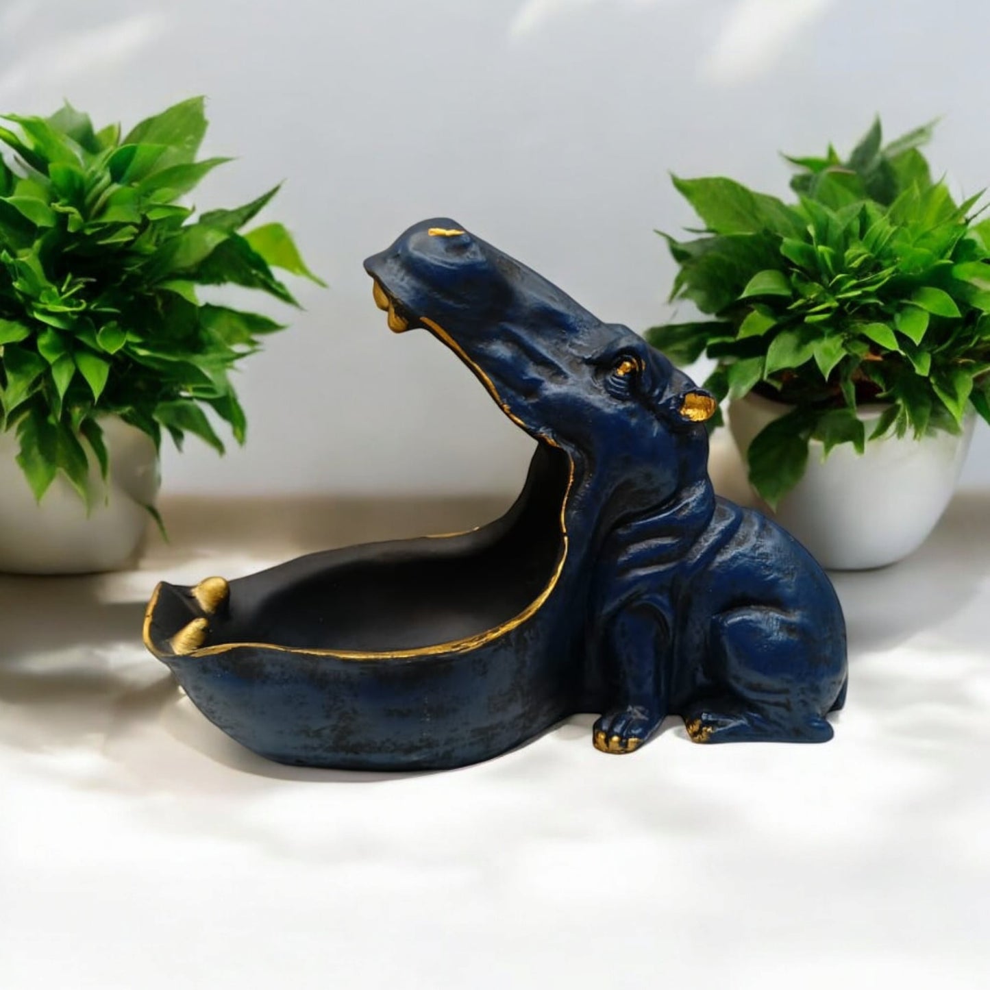 Blue Multipurpose Big Mouth Hippo Storage | EnamorarDecor