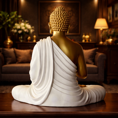 Luxury Big Golden & White Buddha Statue | EnamorarDecor