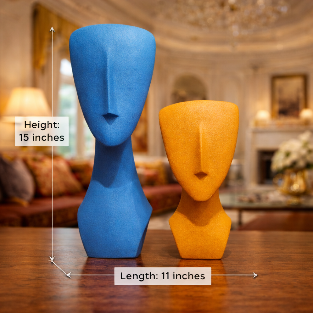 Luxury Blue & Orange Euro Face Decor Set | EnamorarDecor