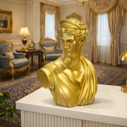Luxury Golden Greek Lady Bust | EnamorarDecor