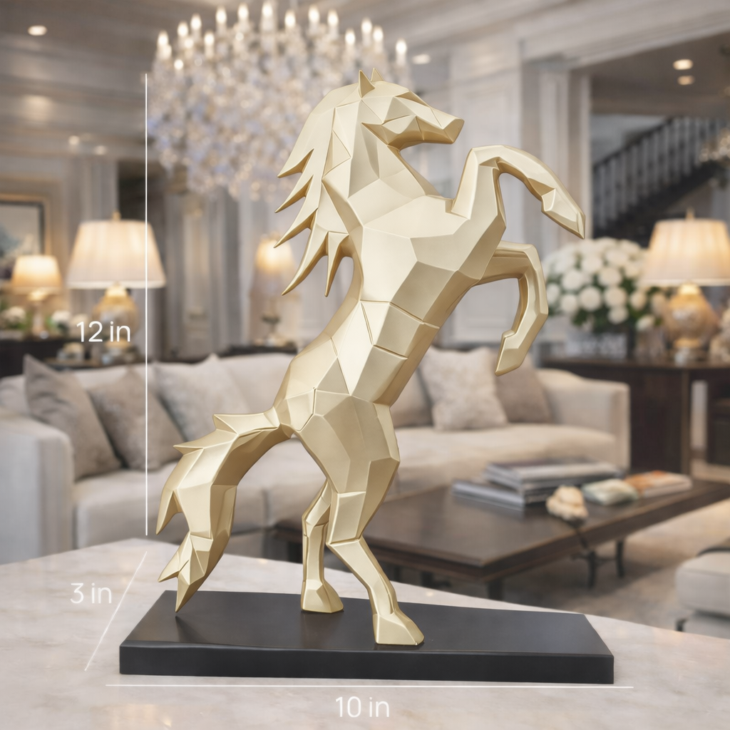 Royal Gold Rearing Victory Ferrari Horse Statue | EnamorarDecor