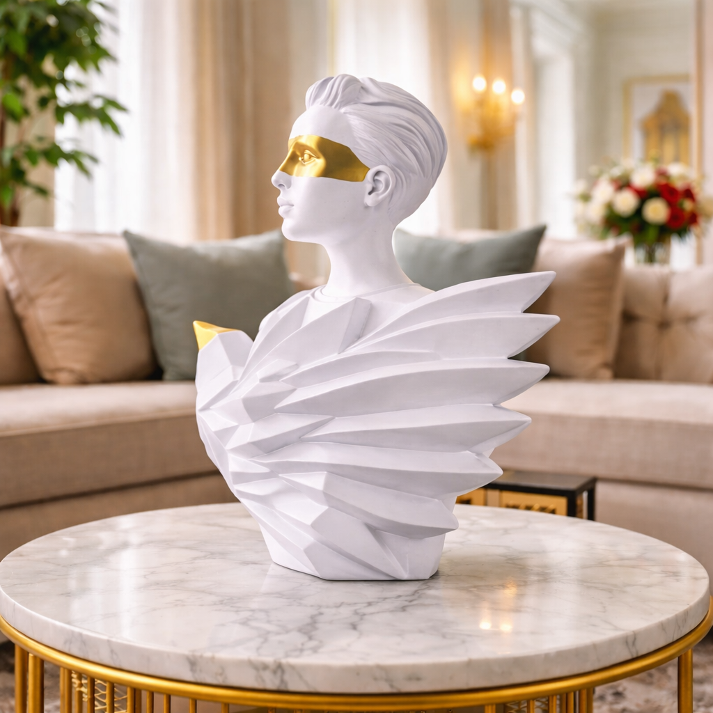 Luxury White Bird Lady Decor Statue | EnamorarDecor