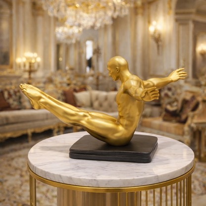 Luxury Golden Sitting Gymnast Decor Sculpture | EnamorarDecor