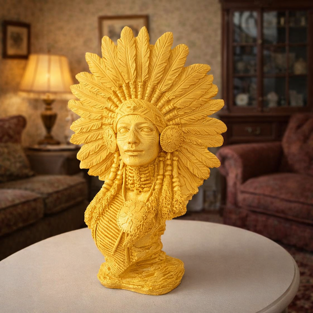 Luxury Yellow Afro Lady Decor Statue | EnamorarDecor