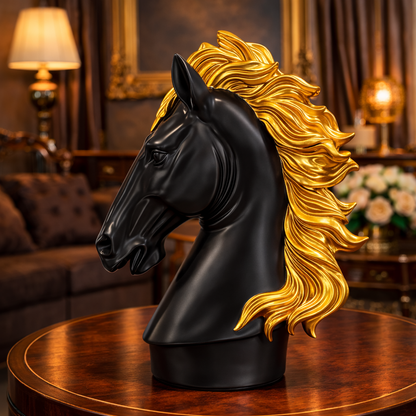 Luxury Black Jack Horse Decor Sculpture | EnamorarDecor