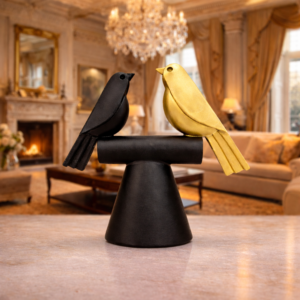 Luxury Black & Gold Bird Nest Decor | EnamorarDecor