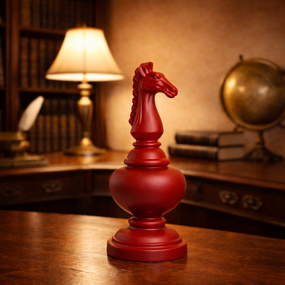 Luxury Red Chess Pieces King, Queen & Knight | EnamorarDecor