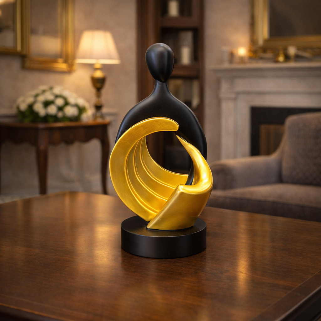 Luxury Black Monk Set with Golden Accent | EnamorarDecor