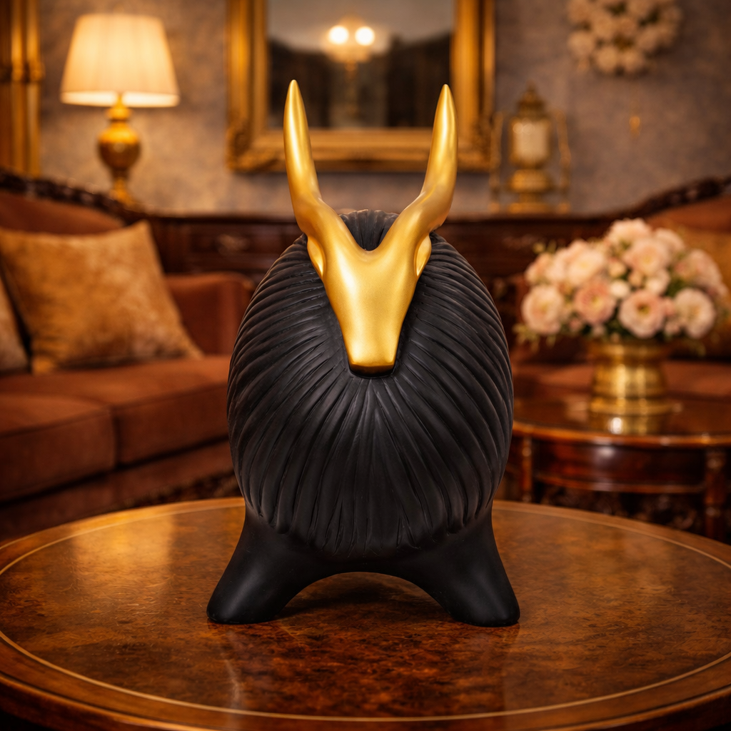 Luxury Black Yak Decor Statue | EnamorarDecor