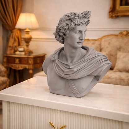 Luxury Grey Greek Prince Apollo (David) Sculpture | EnamorarDecor