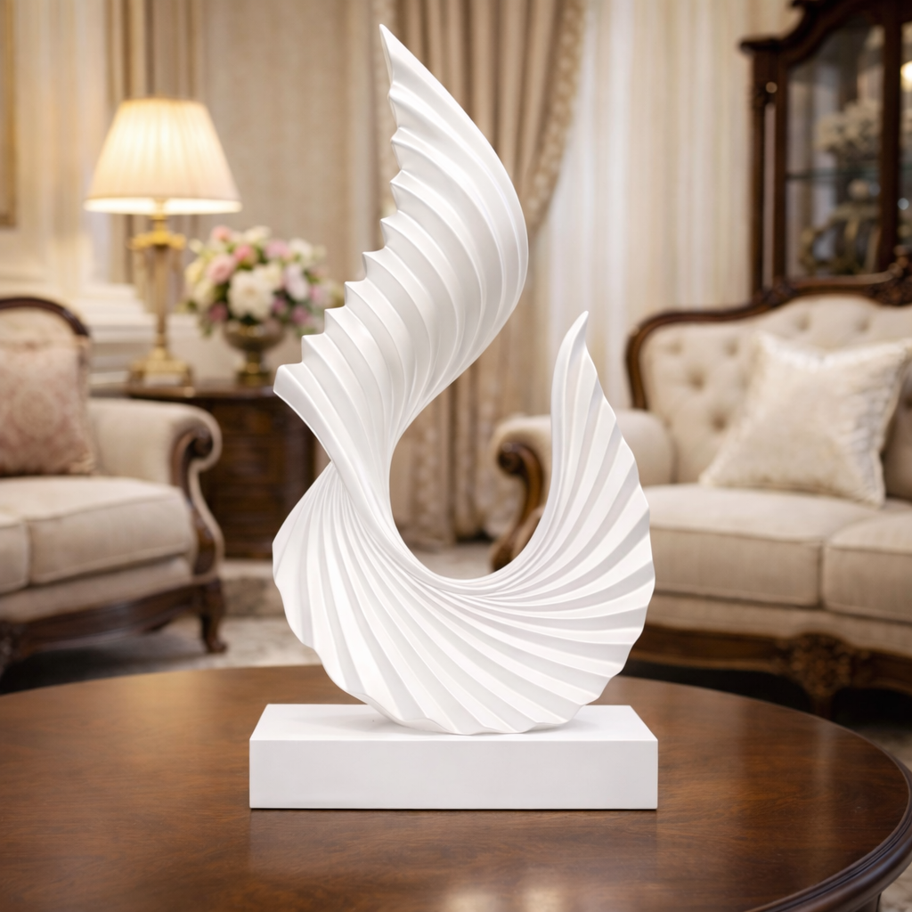 Luxury White Twisted Tale Showpiece | EnamorarDecor