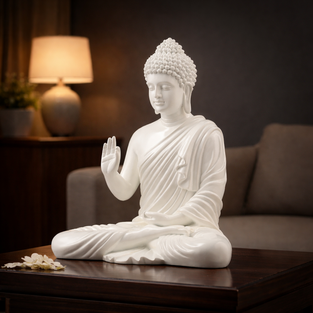 Luxury Big White Buddha Statue | EnamorarDecor