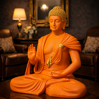 Luxury Orange Big Buddha Premium Statue | EnamorarDecor