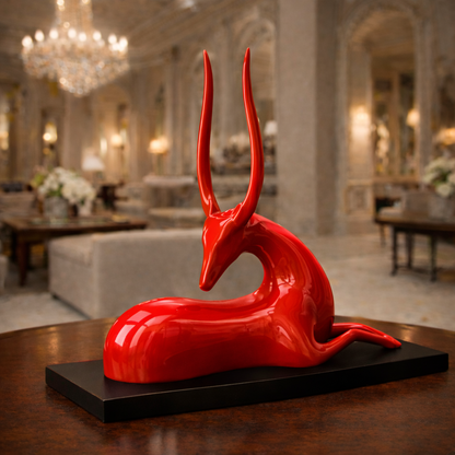Luxury Red Big Deer Statement Decor | EnamorarDecor
