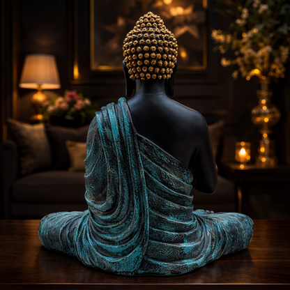 Luxury Big Black & Blue Buddha Statue | EnamorarDecor
