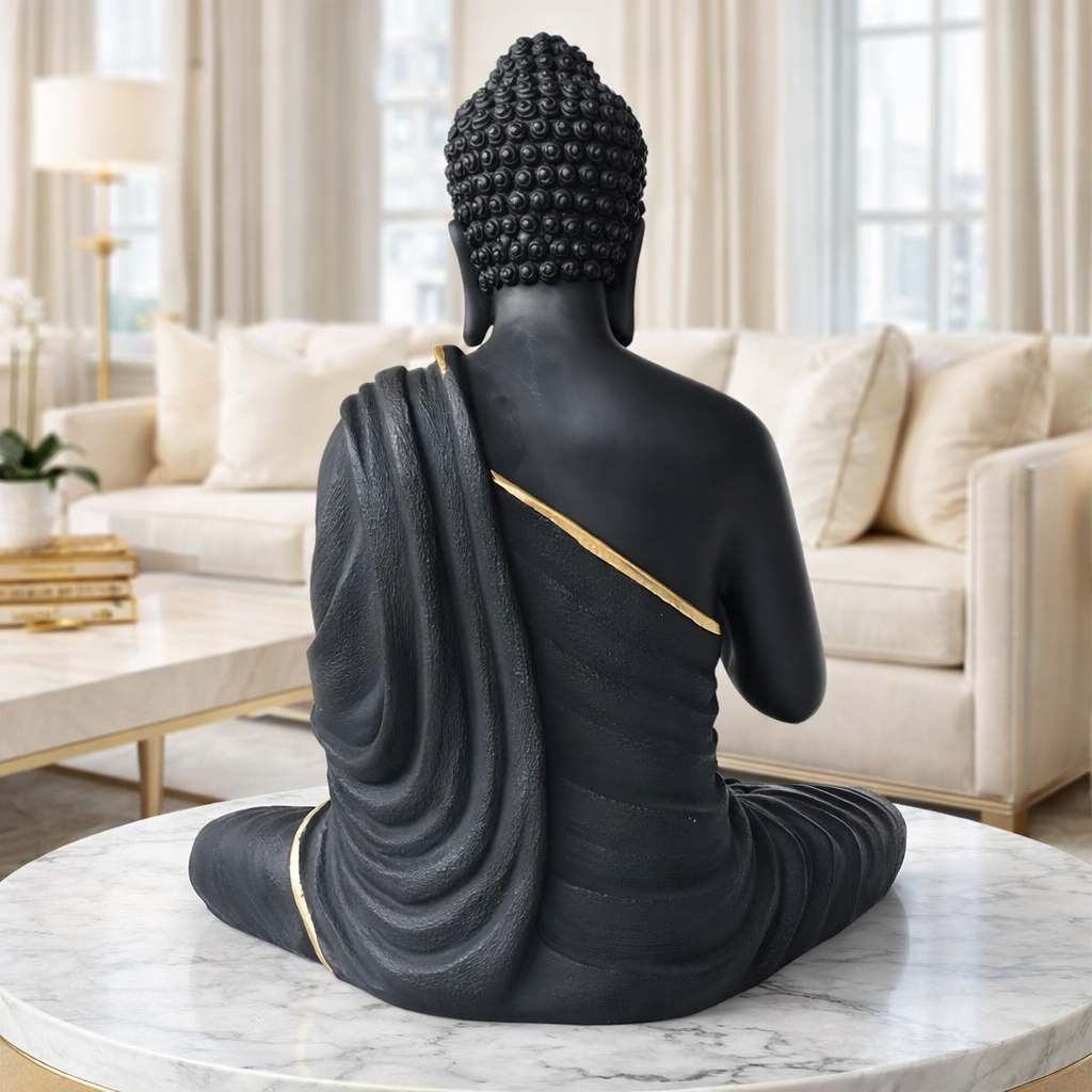 Luxury Big Black & Golden Buddha Statue | EnamorarDecor