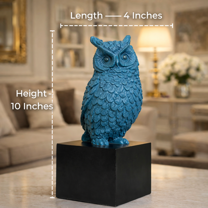 Luxury Blue Owl Decorative Statue | EnamorarDecor