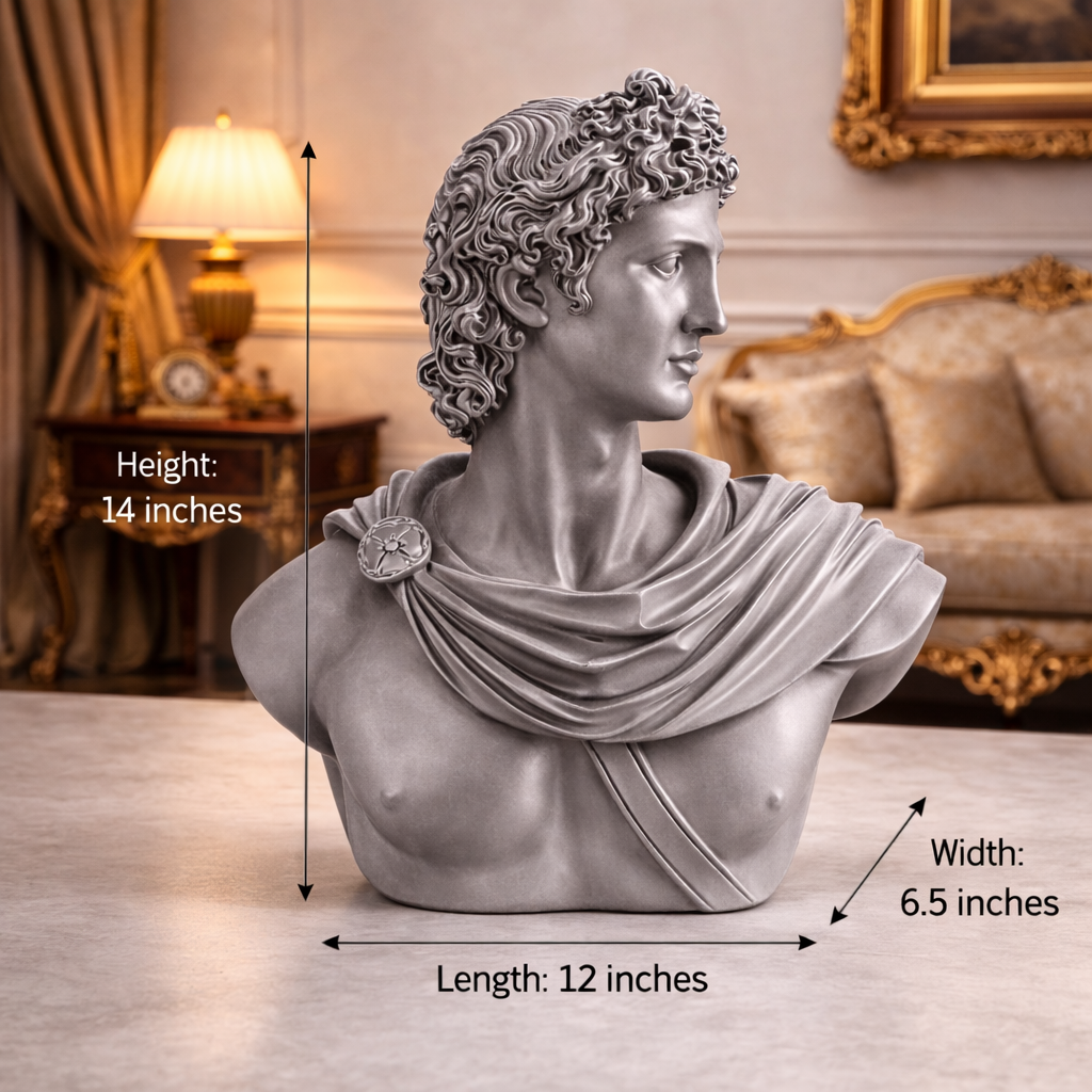 Luxury Grey Greek Prince Apollo (David) Sculpture | EnamorarDecor