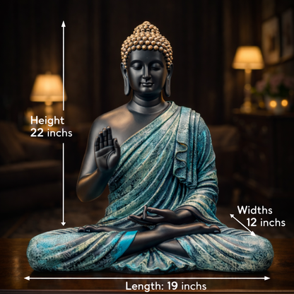Luxury Big Black & Blue Buddha Statue | EnamorarDecor