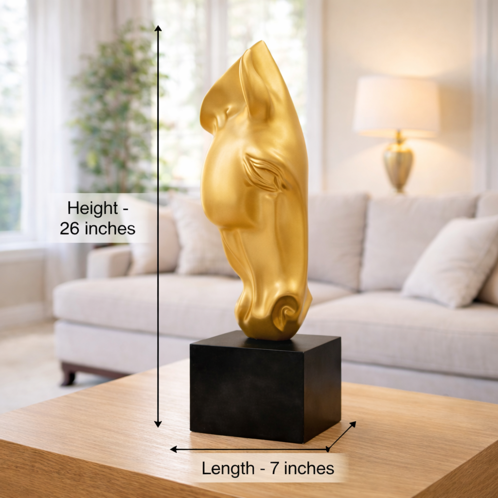 Luxury Golden Horse Head Accent Decor | EnamorarDecor