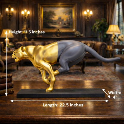 Luxury Grey Leap of Life Panther Statue | EnamorarDecor
