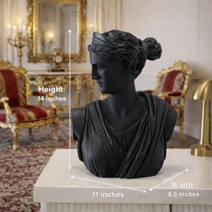 Luxury Black Greek Lady Bust | EnamorarDecor