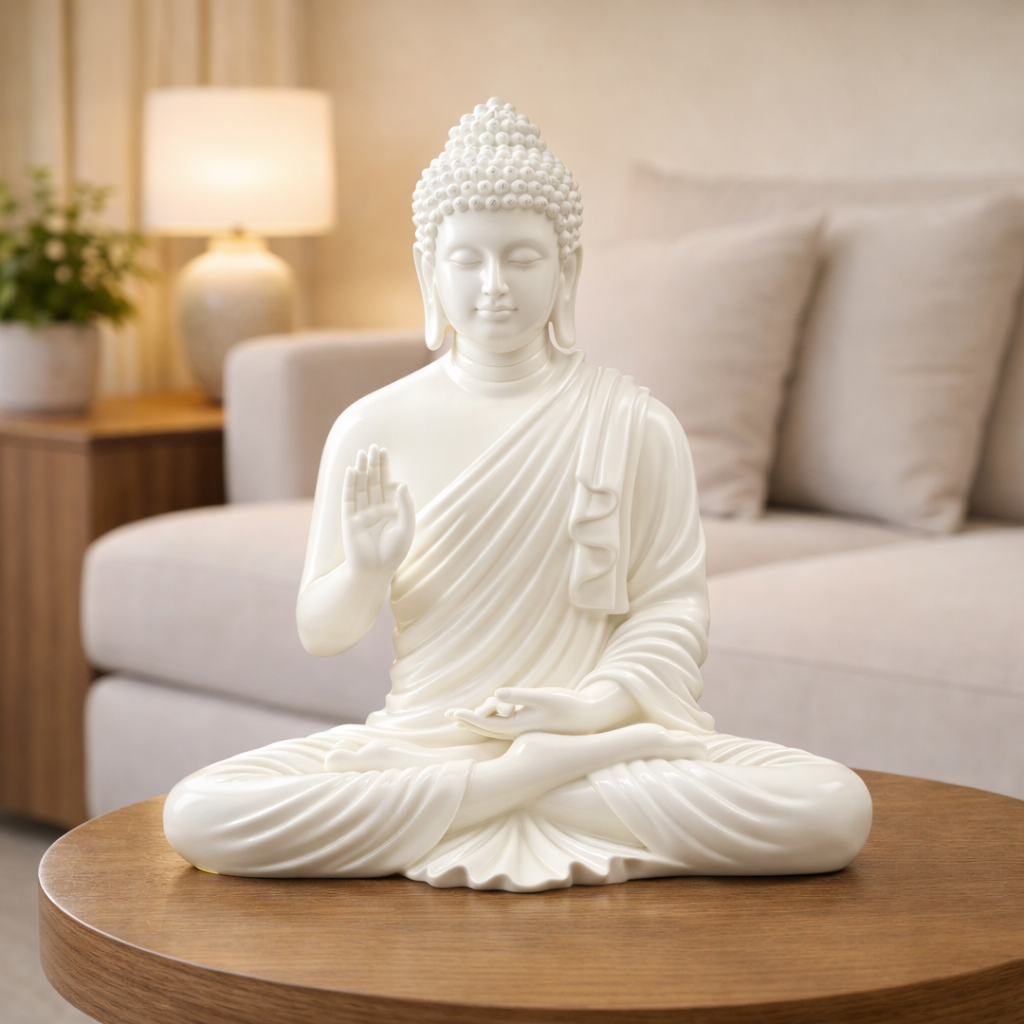Luxury Big White Buddha Statue | EnamorarDecor