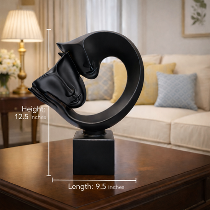 Luxury Black Masked Couple Sculpture | EnamorarDecor