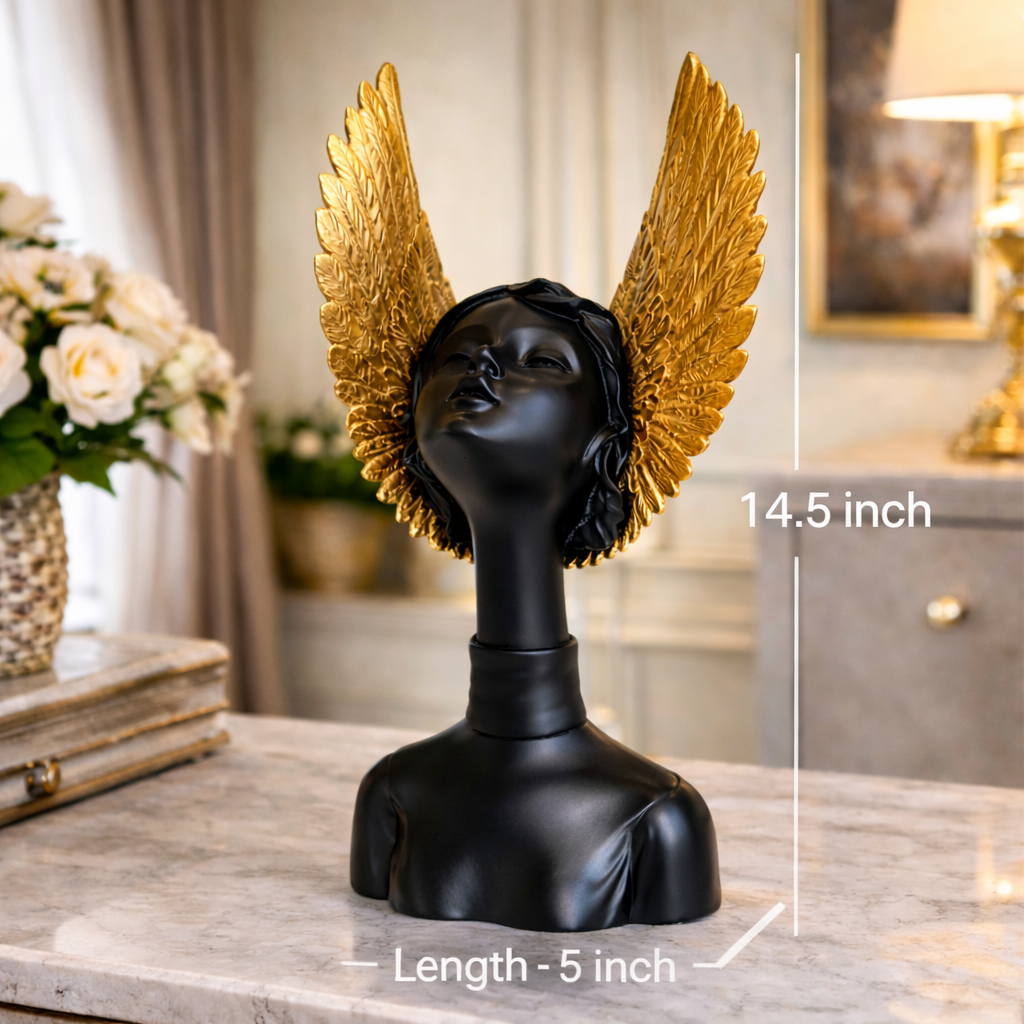Black Wing Lady Luxury Decor Bust | EnamorarDecor