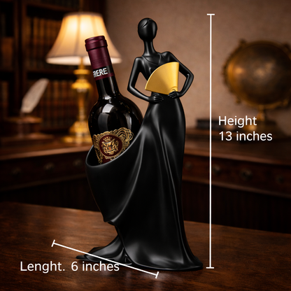 Luxury Black Wine Bottle Holder Lady | EnamorarDecor