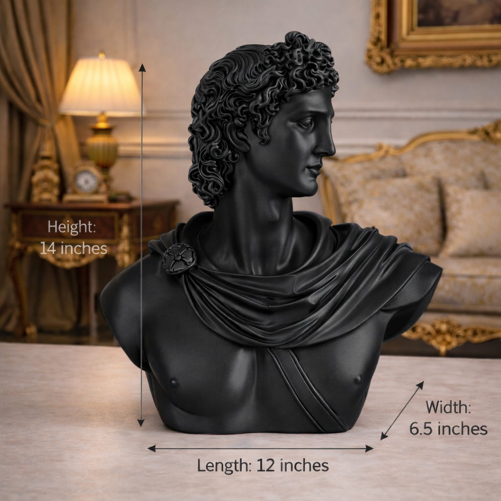 Luxury Black Greek Prince Apollo (David) Sculpture | EnamorarDecor