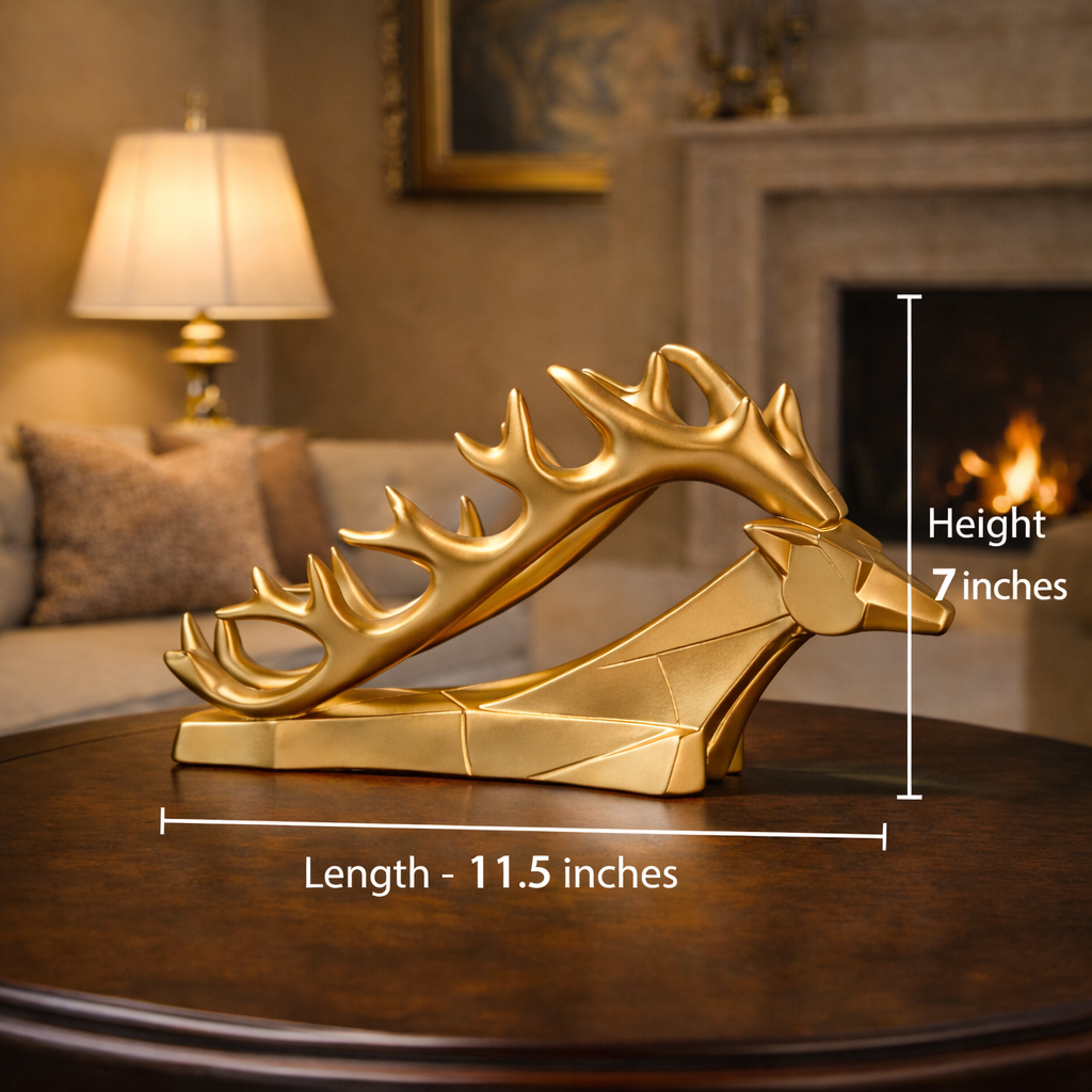 Luxury Golden Deer Head Wine Bottle Holder | EnamorarDecor