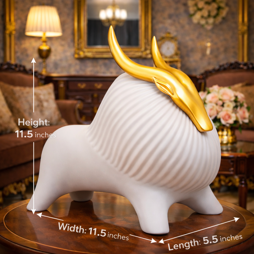 Luxury White Yak Decor Statue | EnamorarDecor